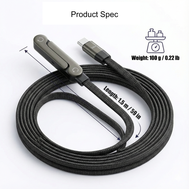 FlexStand Cable – 240W Fast Charging Cable with Built-In Stand (Type-C)